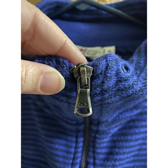 Vineyard Vines 100% Cotton Blue Striped Full Zip Jacket Women's Size M Logo - Picture 4 of 14